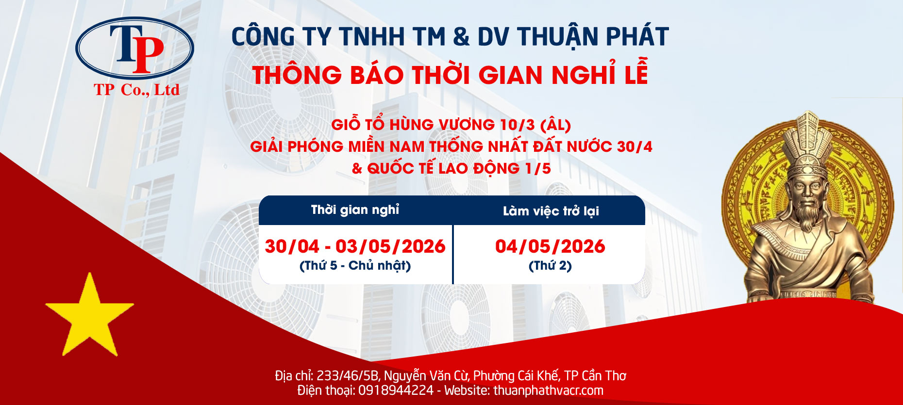 Lịch nghỉ Lễ 30-4-2026